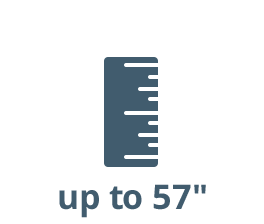 up to 57 inches