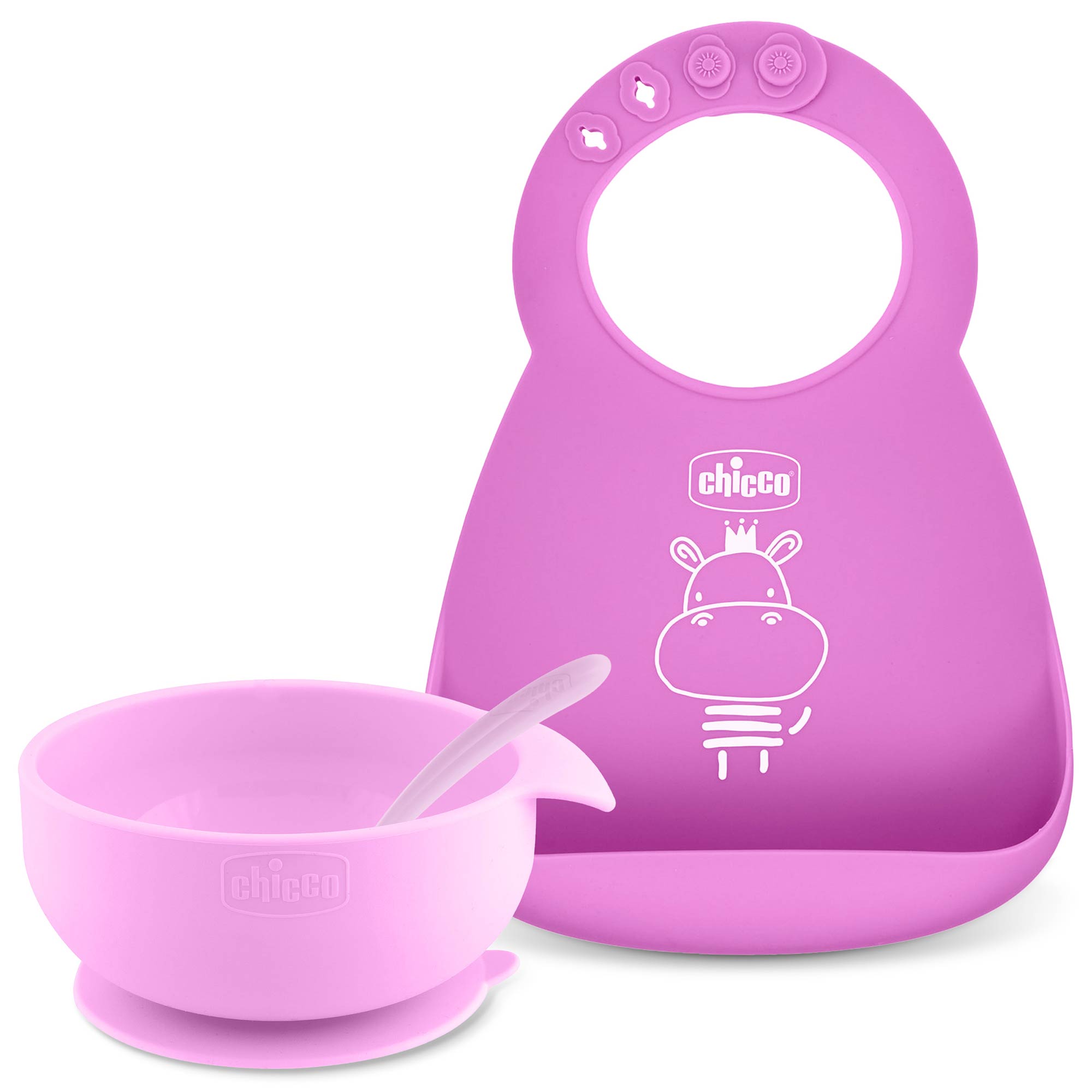 Easy Start Silicone Feeding Gift Set 6m+ (3pc) - Pink | Chicco