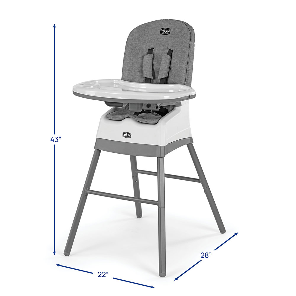 Chicco Stack Hi-Lo 6-in-1 Multi-Use High Chair dimensions image