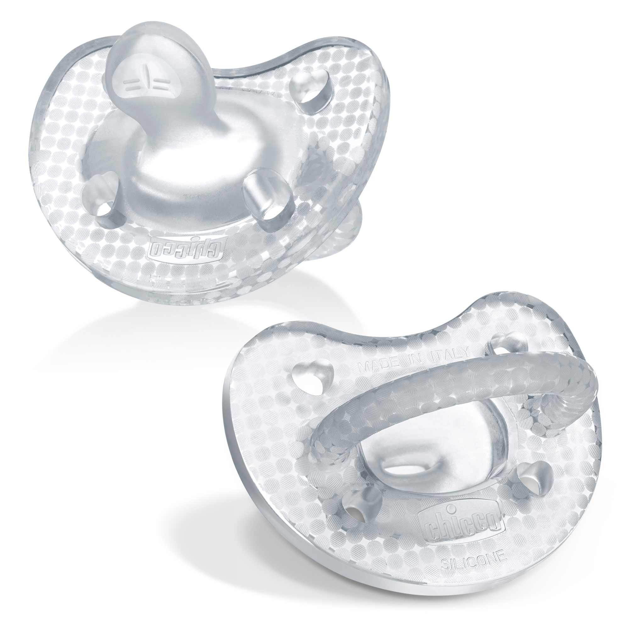PhysioForma Luxe Orthodontic Silicone Pacifier  Crystal 0-6m (2pc) | Chicco