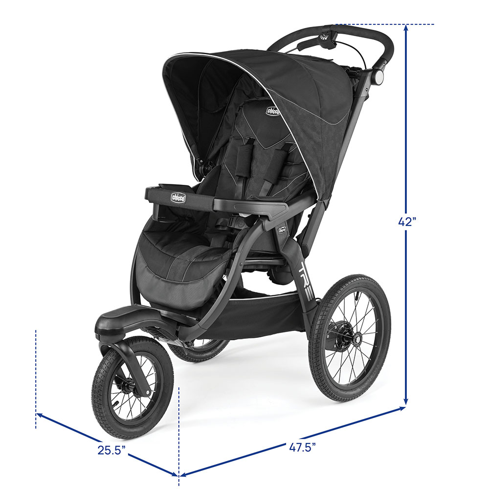 Chicco TRE Jogging Stroller dimensions image