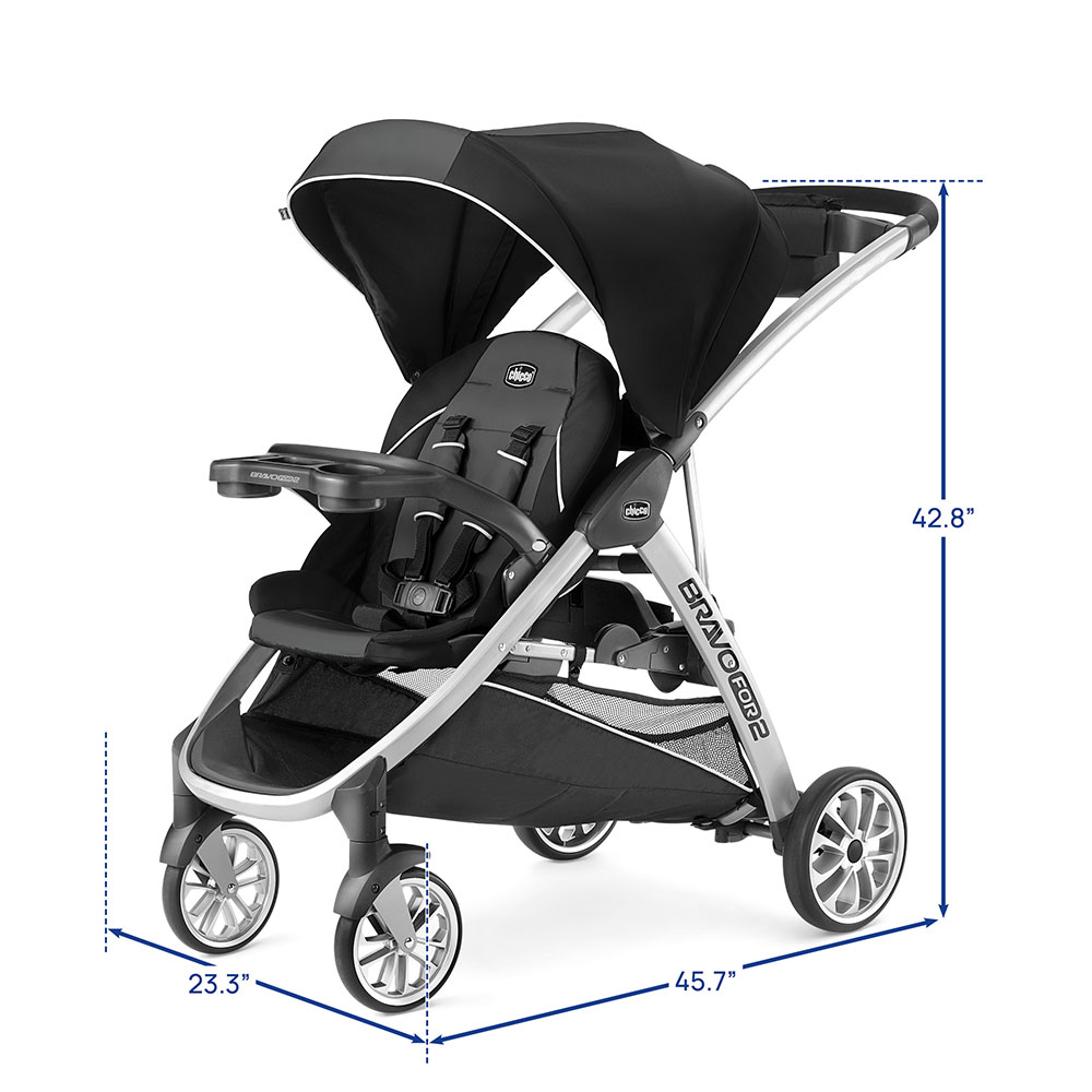 BravoFor2 Standing Sitting Double Stroller Iron Chicco