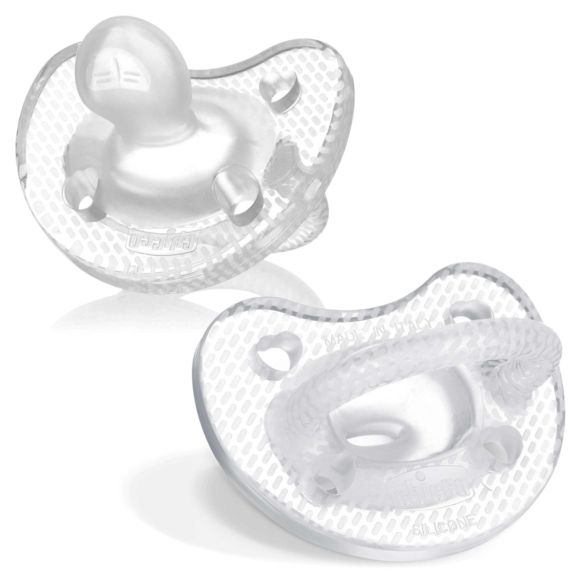 PhysioForma Luxe Orthodontic Silicone Pacifier  Crystal 6-16m (2pc) | Chicco